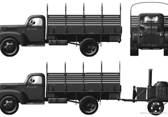 Танк Ford G8T 1.5-ton 4x2 - чертежи, габариты, рисунки