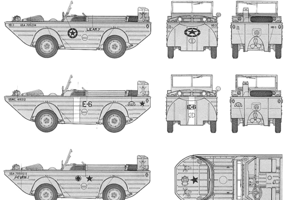 Танк Ford GPA AmphiJeep (1942) - чертежи, габариты, рисунки