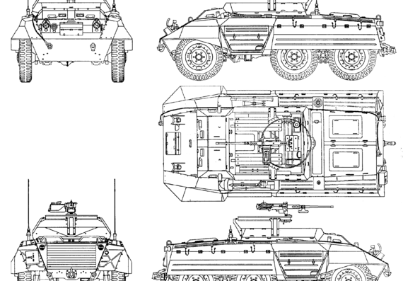 Танк Ford M20 - чертежи, габариты, рисунки