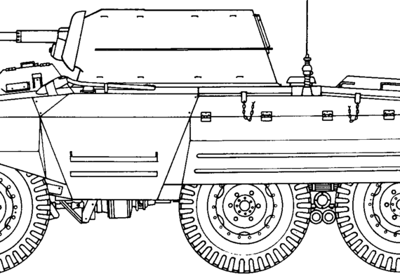 Ford M8 tank - drawings, dimensions, figures