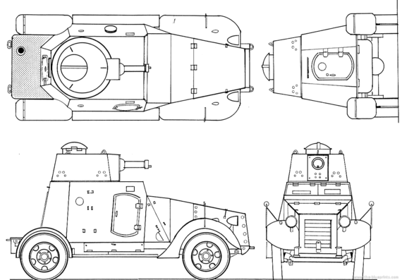 Танк Ford Mark IV - чертежи, габариты, рисунки