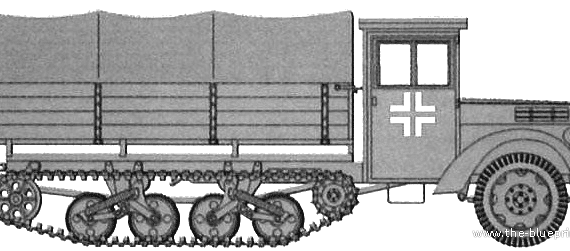 Ford V3000 Maultier Einheits tank - drawings, dimensions, pictures
