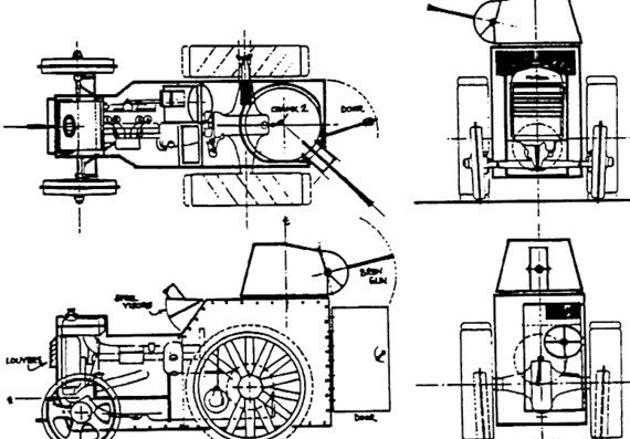 Fordson Major Campbell tank (1940) - drawings, dimensions, pictures