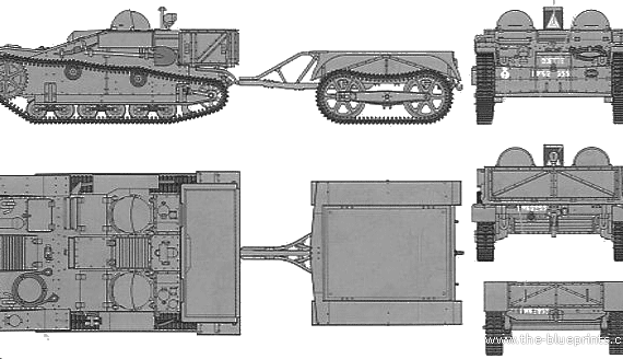 Танк French Army UE Tractor - чертежи, габариты, рисунки