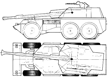 Танк G6 Rhino 155mm South-Africa) - чертежи, габариты, рисунки