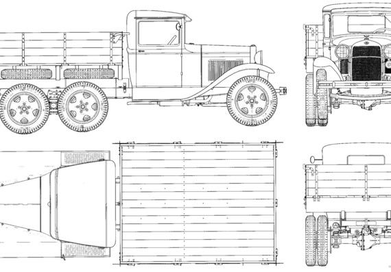 Танк GAZ-AAA (1937) - чертежи, габариты, рисунки
