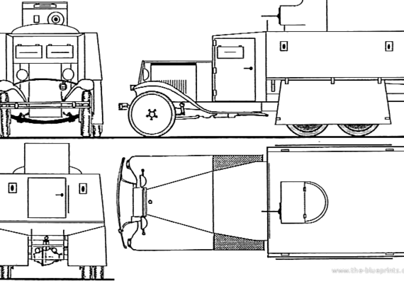 Танк GAZ-AAA Armoured Truck - чертежи, габариты, рисунки