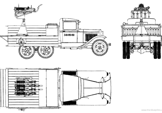 GAZ- AAA Maxim MG tank - drawings, dimensions, figures