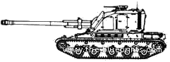 Танк GCT 155mm SPG - чертежи, габариты, рисунки