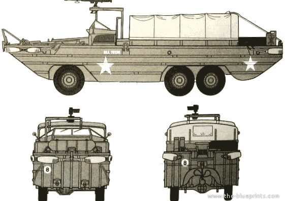 Танк GMC 353 DUKW - чертежи, габариты, рисунки