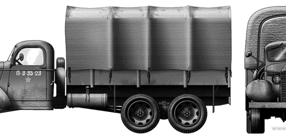 Танк GMC ACKWX-353 3-ton 6x6 - чертежи, габариты, рисунки