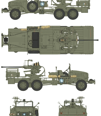Tank GMC Bofors 40mm AA Gun - drawings, dimensions, figures
