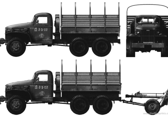 Танк GMC CCKW-352 2.5-ton 6x6 - чертежи, габариты, рисунки