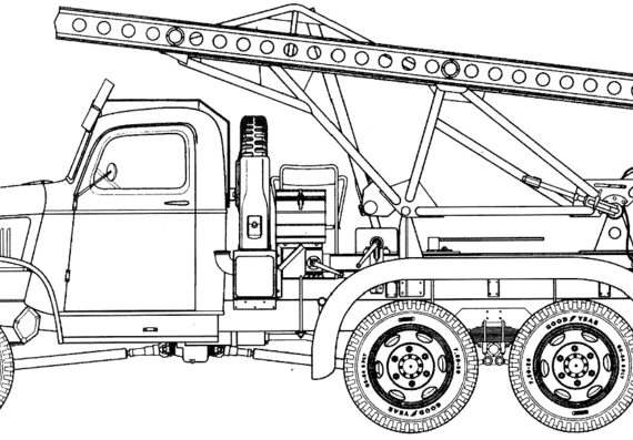 Танк GMC CCKW-352 2.5-ton BM-13 - чертежи, габариты, рисунки