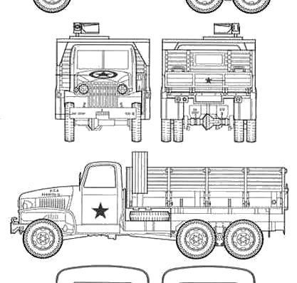Танк GMC CCKW-353 2.5 ton 6x6 - чертежи, габариты, рисунки