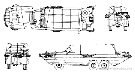 Танк GMC DUKW-353 - чертежи, габариты, рисунки