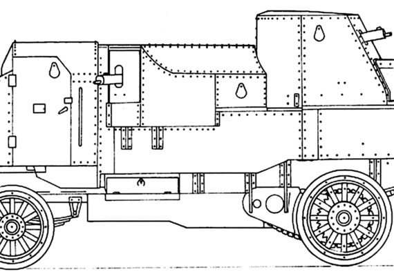 Garford-Putilov Armoured Car - drawings, dimensions, pictures