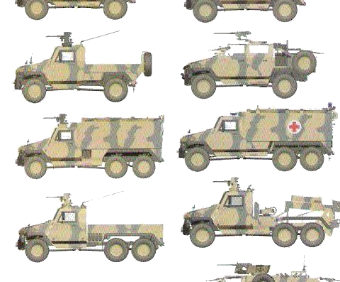 Танк General Dynamics Eagle 4x4 - 6x6 - чертежи, габариты, рисунки