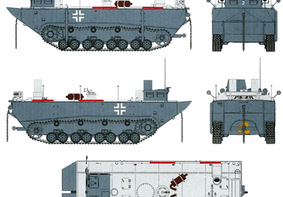 Tank Gepanzerter Landwasserschlepper Prototype Nr.II - drawings, dimensions, pictures