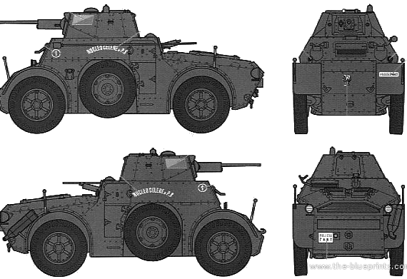 Танк German Armored Car AB43 - чертежи, габариты, рисунки