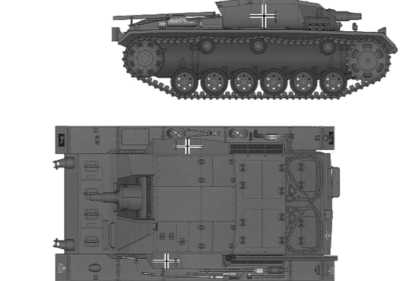Tank German III Type B - drawings, dimensions, figures
