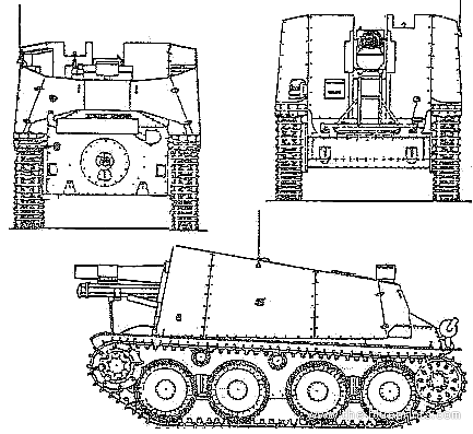 Танк Grille Ausf. H - чертежи, габариты, рисунки