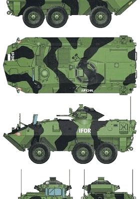 Grizzly AVGP tank - drawings, dimensions, figures