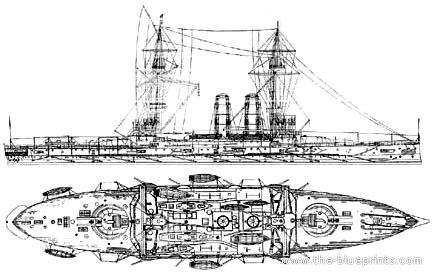 Tank HMS Albemarle (Battleship) (1903) - drawings, dimensions, pictures
