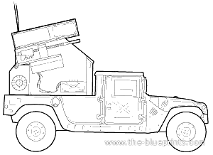 HUMMVE Boeing Avenger AA tank - drawings, dimensions, figures