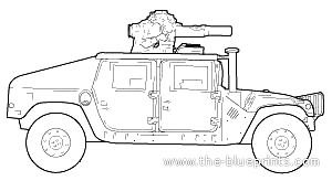 Tank HUMMVE TOW - drawings, dimensions, figures