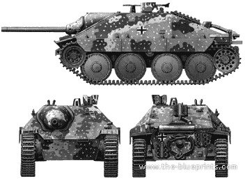 Танк Hetzer Jagdpanzer 38t - чертежи, габариты, рисунки