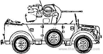 Танк Horch Sd.Kfz.70 Flak 38 - чертежи, габариты, рисунки