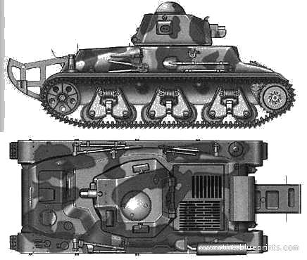 Tank Hotchkiss 35-38 - drawings, dimensions, pictures