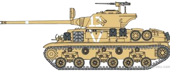 Танк IDF M50 Super Sherman - чертежи, габариты, рисунки