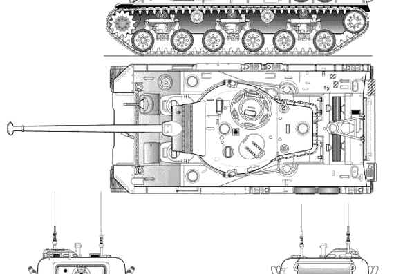 Танк IDF M50 Super Sherman 75mm - чертежи, габариты, рисунки