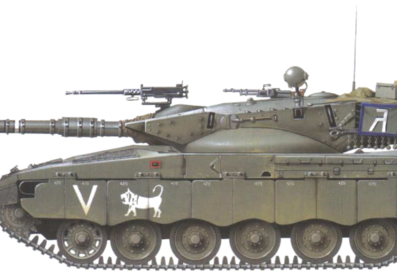 IDF Merkava Mk.II tank - drawings, dimensions, figures