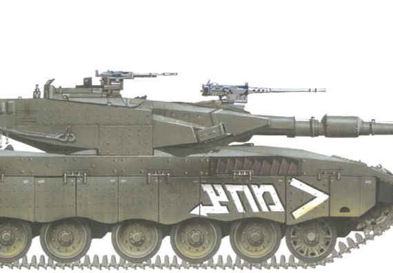 Танк IDF Merkava Mk.III - чертежи, габариты, рисунки