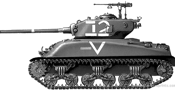 Танк IDF Sherman M1 (1961) - чертежи, габариты, рисунки