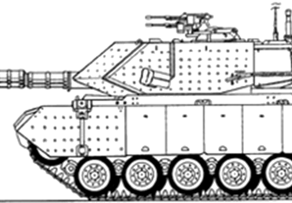 Танк IDF Tank - Magach 7 - чертежи, габариты, рисунки