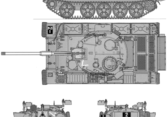 Tank IDF Tiran 5 - drawings, dimensions, figures