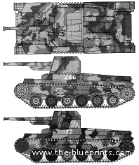 Tank IJA Type 1 Ho-Ni (Tank Destroyer) - drawings, dimensions, pictures