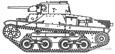 Tank IJA Type 2 Ke-Ni - drawings, dimensions, figures