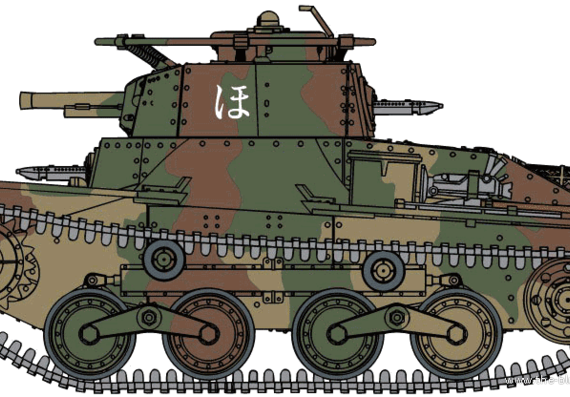 Танк IJA Type 4 Ke-Nu - чертежи, габариты, рисунки