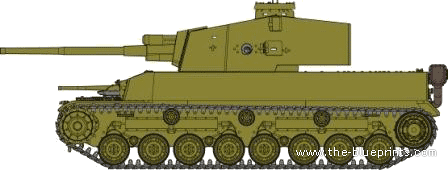 Танк IJA Type 5 Chi-Ri - чертежи, габариты, рисунки