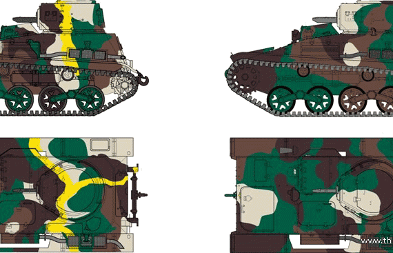 Танк IJA Type 94 TK - чертежи, габариты, рисунки