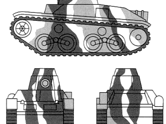 Tank IJA Type 95 - drawings, dimensions, figures