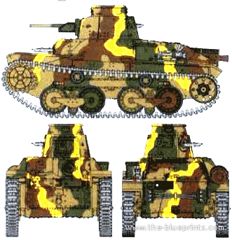 Танк IJA Type 95 Ha-Go - чертежи, габариты, рисунки