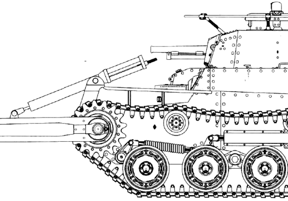 Танк IJA Type 97 Chi-Ha Mibe Clearer - чертежи, габариты, рисунки