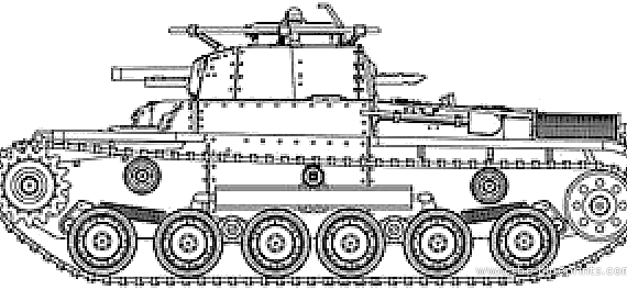 Танк IJA Type 97 Chi Ha - чертежи, габариты, рисунки