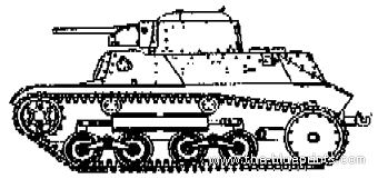 Танк IJA Type 97 KE-TE - чертежи, габариты, рисунки